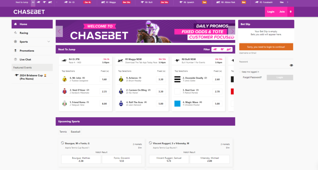 chasebet online bookmaker australia